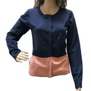 NEW Stitch Fix 41 Hawthorn Solana Cardigan Sweater Size L Color Block Wool NWOT